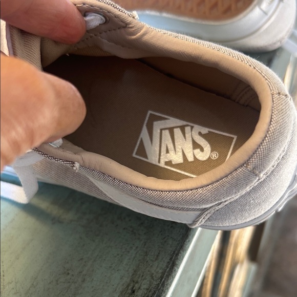 Vans Light Gray and White Lace-Up Sneakers - Picture 7 of 9